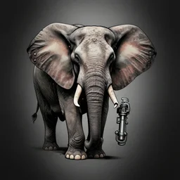 elephant tattoo, mechanical, concept art, trending on artstation