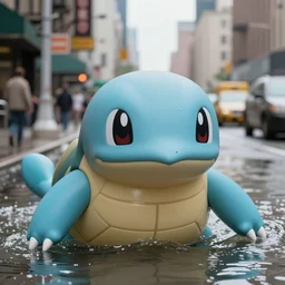 Closeup portrait of Lapras in a flooded new york street, photograph, natural light, sharp, detailed face, magazine, press, photo, Steve McCurry, David Lazar, Canon, Nikon, focus