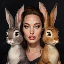 angelina jolie jessica rabbit, character headshot portrait, sharp, digital matte painting, art by luis royo, greg rutkowski, wlop, dramatic lighting, trending on artstation