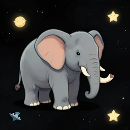 an elephant in outer space