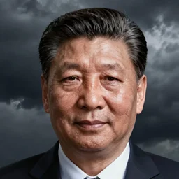 hyperrealistic xi jinping, sharingan eyes, dramatic lighting, 8 k, dark clouds