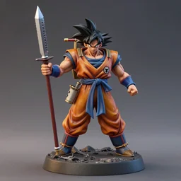 son goku as a warhammer miniature trending on artstation deviantart pinterest hyper detailed photorealistic highlights and shadow hd 8 k post - processing high resolution