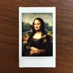 Mona Lisa with her boyfriend, Polaroid photo