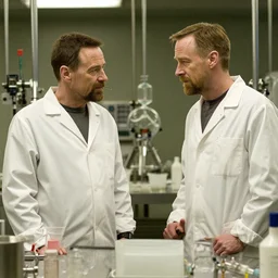 Jake Gyllenhaal and Ryan Gosling in Breaking Bad (2008), meth lab, film still