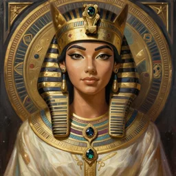 portrait of a stunningly beautiful egyptian glamour model, wearing an exquisite gown, greg manchess painting by sargent and leyendecker, studio ghibli fantasy close - up shot asymmetrical intricate elegant matte painting illustration hearthstone, by greg rutkowski by greg tocchini by james gilleard