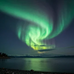 Northern Lights over Baikal lake