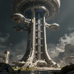 an intricate concept art of space station elevator, concept art, matte painting, style by dylan cole and tyler edlin art, hyper realistic, sci - fi, environment design, wide angle, unreal engine, epic lighting,