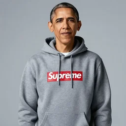 Barack Obama wearing Supreme hoodie