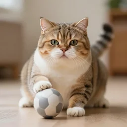 very fat cat making sport, photorealistic, hd