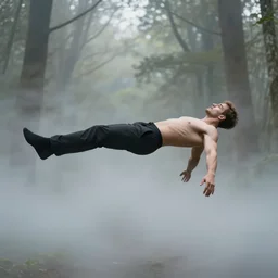 the body of a businessman floats in the air, in the middle of a forest, very misty and eerie atmosphere | highly detailed oil painting, hyperrealistic, intrincate, elegant | cinematic lighting, award - winning | by roberto ferri, gustav klimt, william waterhouse and tom bagshaw | by austin osman spare, occult art, artstation, cgsociety, official art, octane.