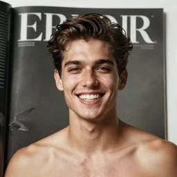 man with teeth like a shark realistic photoshoot for a magazine