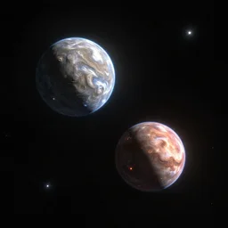 Two pulsars floating in space