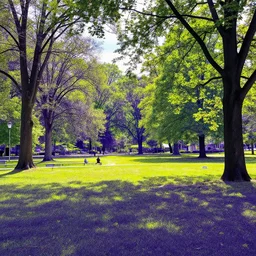 view of the park while having deuteranopia