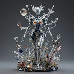 cyborg cyber slick slick, 1 / 6 scale, glass blowing : by michal karcz, daniel merriam, victo ngai and guillermo del toro : ornate, dynamic, particulate, intricate, elegant, highly detailed, centered, artstation, smooth, sharp focus, octane render