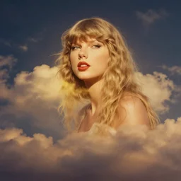 taylor swift, cloud, golden dawn, occult, end times, in the style of alex grey, as if imagined by kate bush, very aesthetic