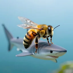 action photo of bee as shark, from nature journal, 1 / 1 0 0 0 sec shutter, action photo