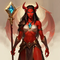 Sylvanas with red skin, hearthstone art