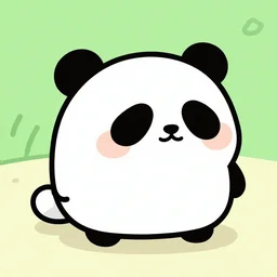a slug with a panda face in cartoon style