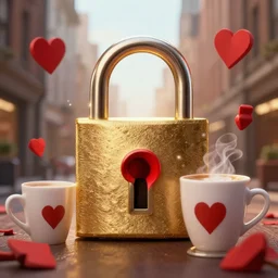 epic professional digital art of 😏 🔐 ♦ ☕, surreal, fantastic, detailed, wow