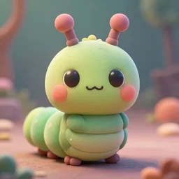 symmetrical intricate murky clay cute friendly big eyes smiling caterpillar character kawaii, in the style of craola, macro lens, shallow depth of field, highly detailed, digital painting, trending artstation, concept art, illustration, cinematic lighting, pastel, photorealism, epic, octane render