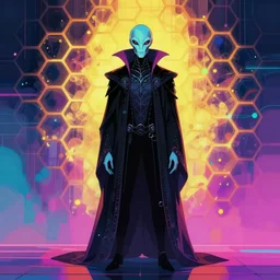 portrait of an elegant alien vampire king, straight on portrait, full body character concept art, honeycomb, by artgerm, tom bagshaw, gerald brom, vaporwave colors, lo - fi colors, vaporwave, lo - fi, moody vibe, goth vibe, 4 k, hd,