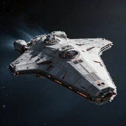 space ship battle cruiser in space, in the style of aliens, shallow depth of field, moody lighting, 8 k, ultra realistic, octane render,