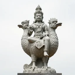 balinese statue of vishnu riding a giant bird