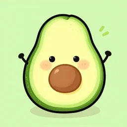 a cute drawing of an avocado smilling