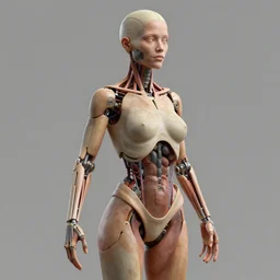 biomechanical woman by keos masons, 3 d render, hyper realistic,