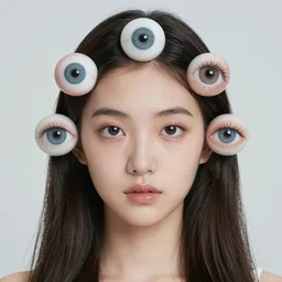 photo of a girl with seven eyes