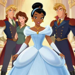 princess tiana, art by artgerm, sakimichan, mandy jergen, wlop, gaston bussiere, a black woman with a beautiful and elegant dress