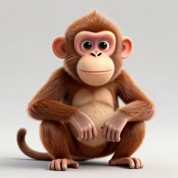 3 d render of funny monke