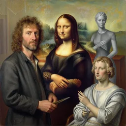 a bob ross painting mixed with thomas kinkade mixed with alex grey mixed with mc escher mixed with davinci mixed with michelangelo