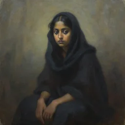 a beautiful haunting painting by savi savarkar, oil on canvas, trending on artstation