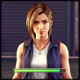 mid-close portrait of Aerith Gainsborough in the style of GTA-5 loading screen art