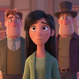 Lofi portrait, Pixar style by Joe Fenton and Stanley Artgerm and Tom Bagshaw and Tim Burton, side glance