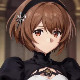 Closeup of Kongou from Kantai Collection with brown hair as 2B nier automata, cute, intricate, elegant, highly detailed, digital painting, 4k, HDR, concept art, smooth, sharp focus, illustration,Anime