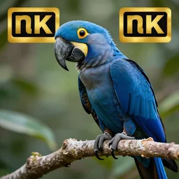 Blue Arara, cinematic shot, shallow depth of focus, 4k HD, award winning photography