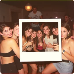 a polaroid of a 8 0 s'party