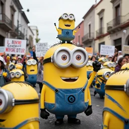 minions against gentification in oaxaca, protest
