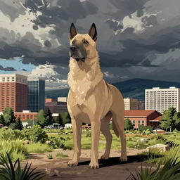 Cel-shaded drawing of Stanley, ID by Moebius