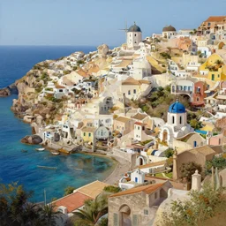 a mediterranean town by the sea, detailed painting, 4 k, hd, realistic, digital painting, artstation, by aarons slim, by paul bonner, by cordal isaac