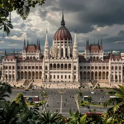 ultrarealistic photography postapocalyptic budapest nyugati square jungle cinematic matte paint