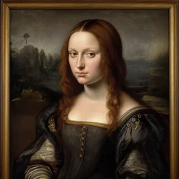 Renaissance oil painting of an Anime girl