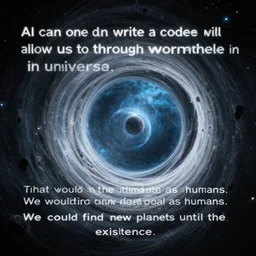 AI can one day write a code that will allow us to travel through wormholes in the universe. That would be the ultimate goal as humans. We could find new planets until the end of existence.