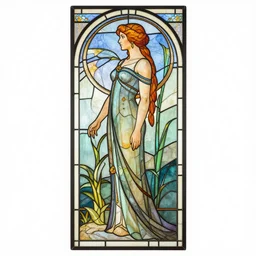 full - body side profile portrait, imogen poots paladin, by artgerm, cushart krenz, greg rutkowski. art nouveau stained glass by mucha. gloomhaven. swirly intricate glass linework background. gaudy colors, sharp edges. ultra clear detailed. 8 k. elegant. octane render