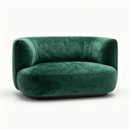 emerald green futon, photorealistic, isolated on a pure white background, centered, entire object in frame, sharp focus, soft studio lighting