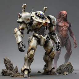 realistic amphibious combat mecha in the style of beeple, h. r. giger, peter max