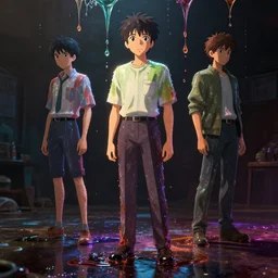 photorealistic dramatic liquids anime people render, colorful, atmosphere cinematic, by wlop, by ilyu kuvshinov, by makoto shinkai, shadows, artstation, concept art, super detailed, unreal engine 5, octane render, vfx, houdini, 8 k, super realistic, full body, ufotable studio art style