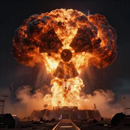 nuclear detonation, sci - fi scene, fantasy, hd, volumetric lighting, 4 k, intricate detail, by jesper ejsing, irakli nadar